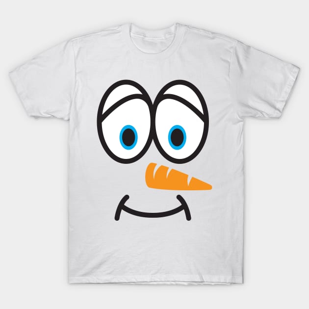 snowman face T-Shirt by MZeeDesigns